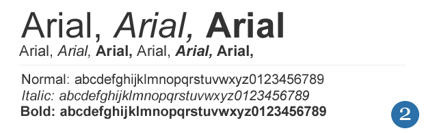 all arial fonts